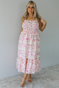 Romance Beachside Dress: Cream/Berry