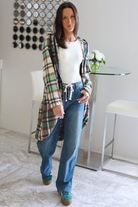 Pretty Plaid Shacket: Green Plaid