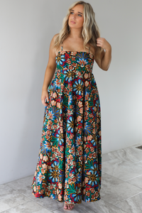 Look Around Maxi Dress: Black/Multi