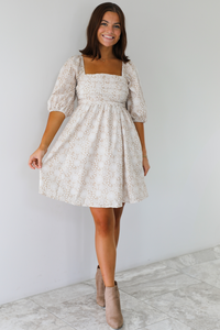 Dainty Darling Dress: Ivory/White