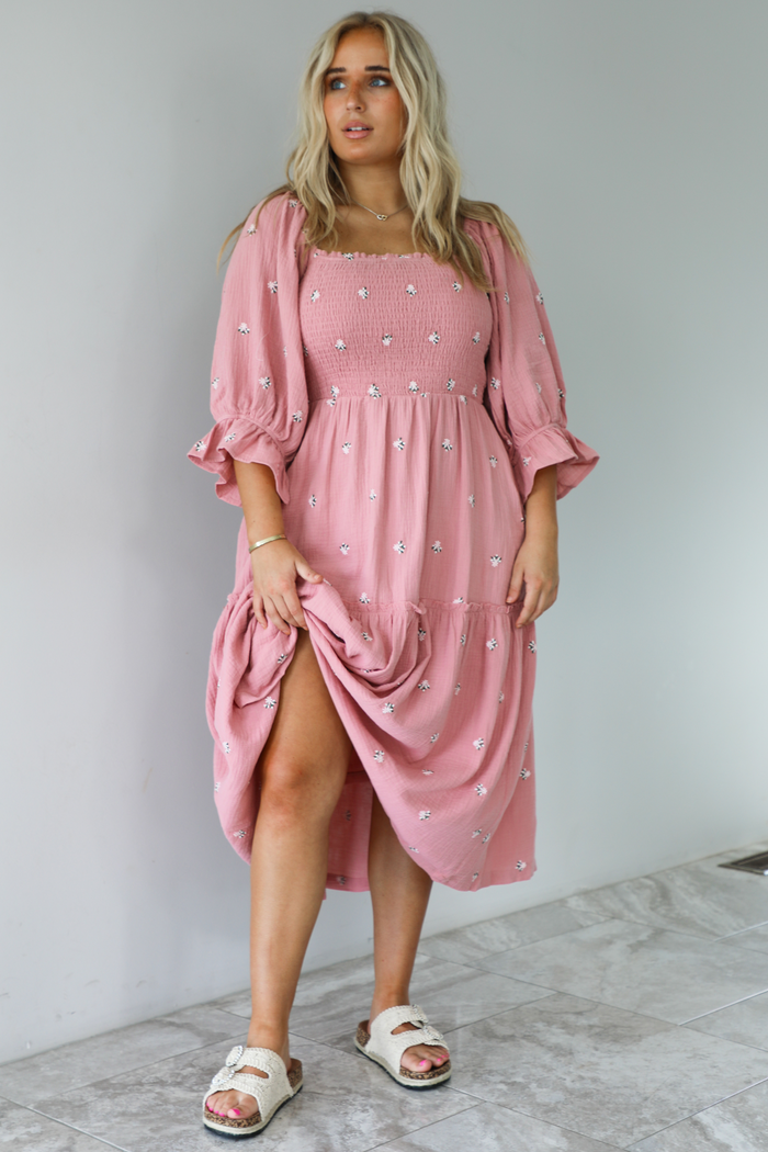Do You Think Of Me Maxi Dress: Pink/Multi