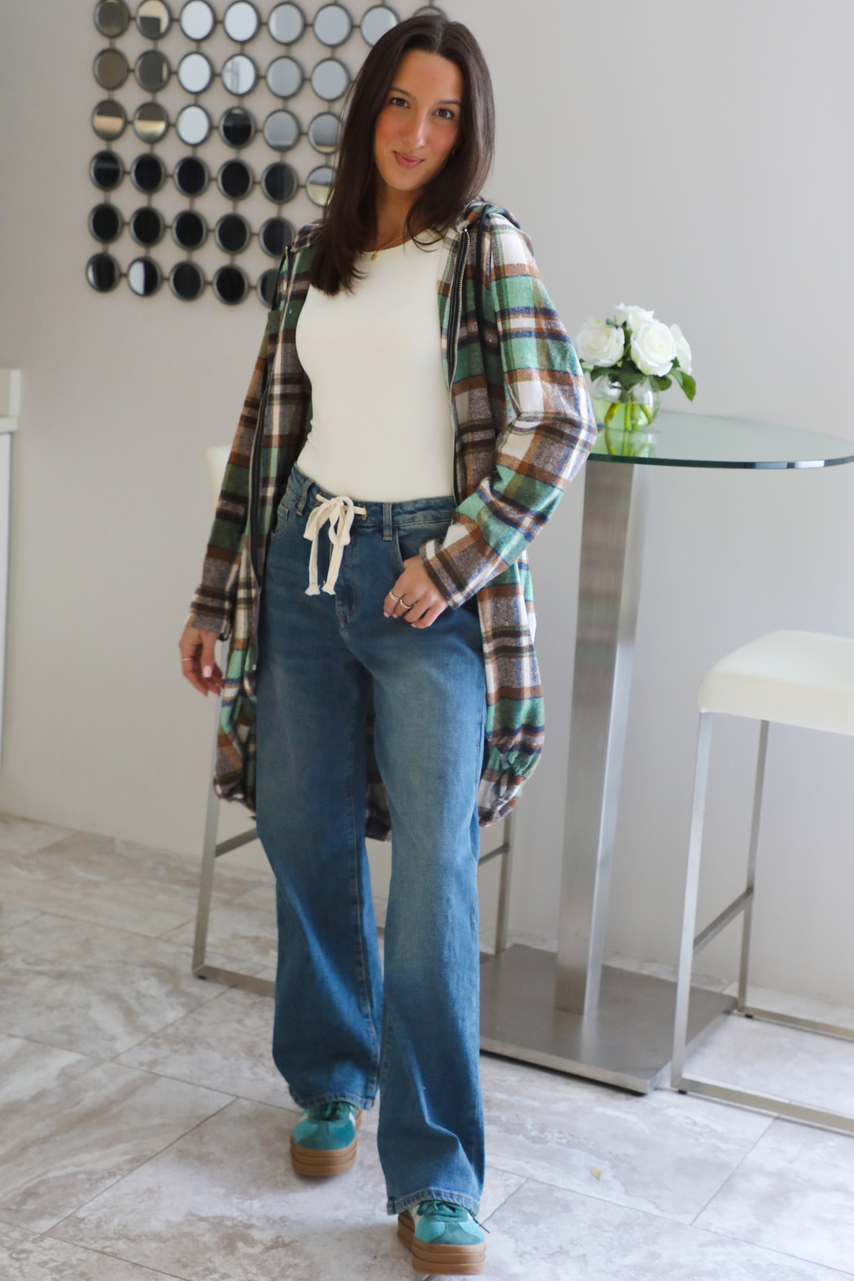 Pretty Plaid Shacket: Green Plaid