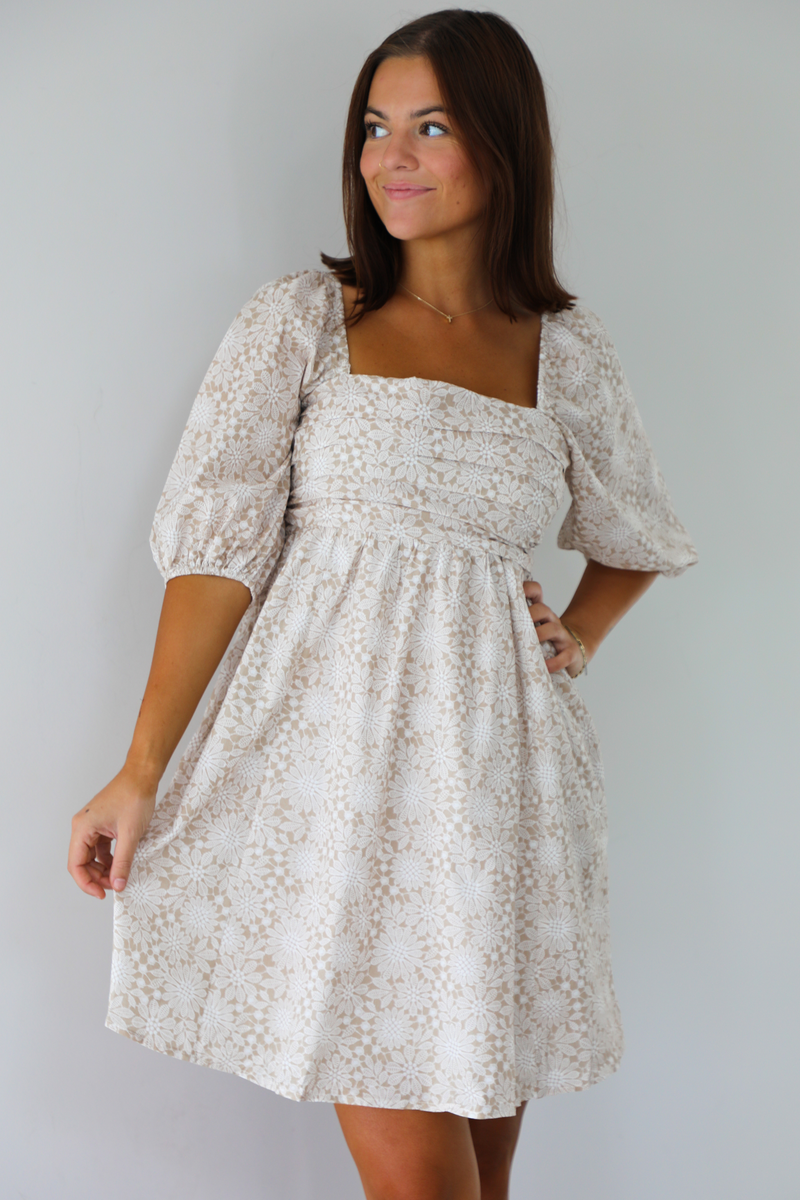 Dainty Darling Dress: Ivory/White