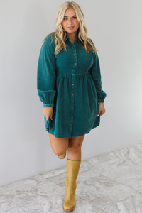 Figure It Out Dress: Dark Teal