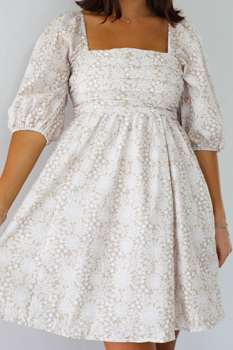 Dainty Darling Dress: Ivory/White