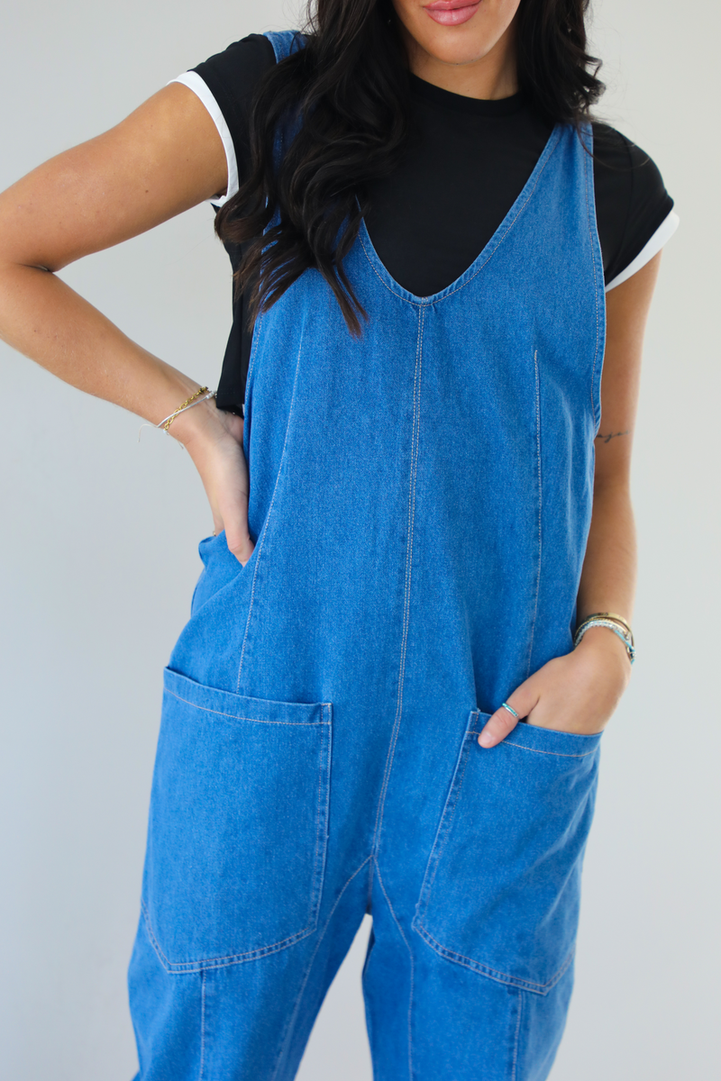 No Complaints Overalls: Dark Denim