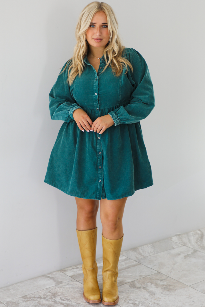 Figure It Out Dress: Dark Teal