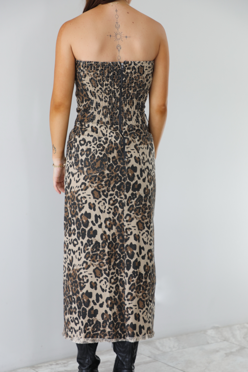 Just A Little Midi Dress: Leopard