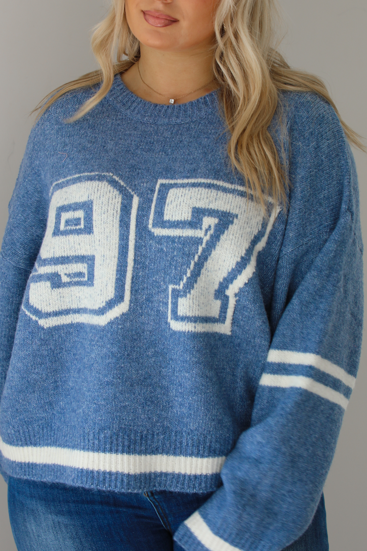 97 Sweater: Blue/White