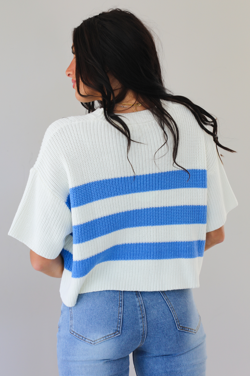 All The Better Sweater Top: Blue/White