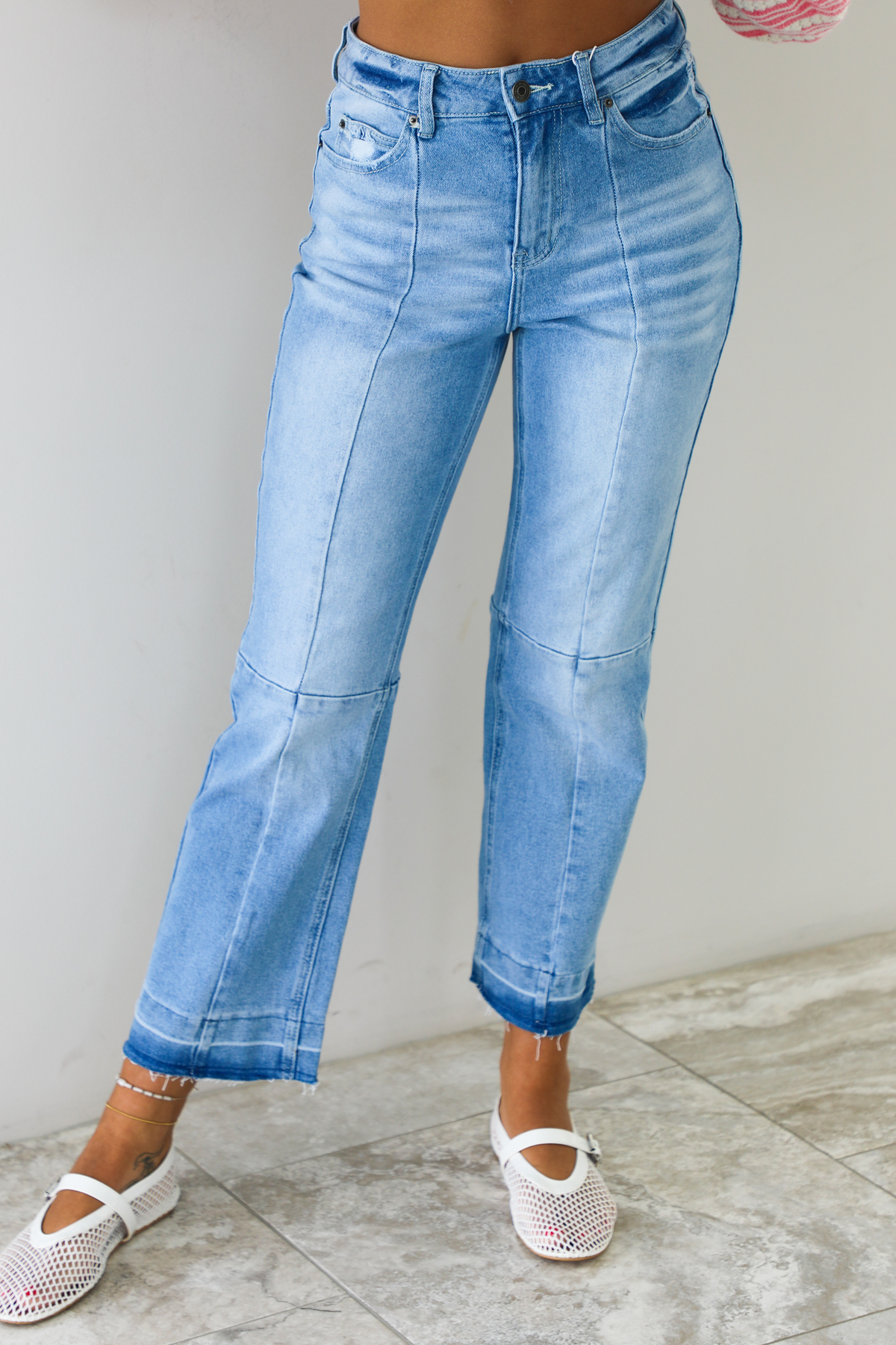 Jenny Stretch High Rise Panel Cropped Jeans: Denim – Hope's