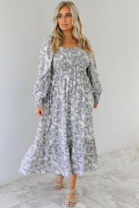 Cool Harbor Maxi Dress: Grey/Multi