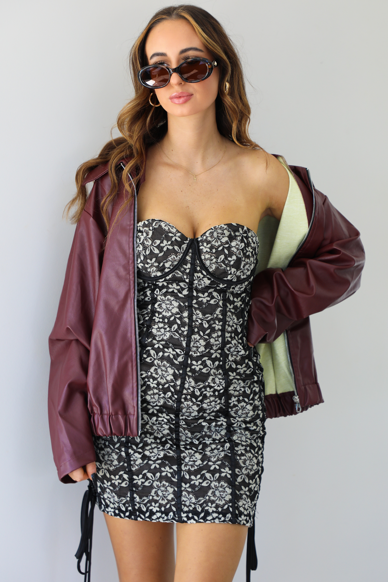 Effortless Edge Leather Jacket: Burgundy