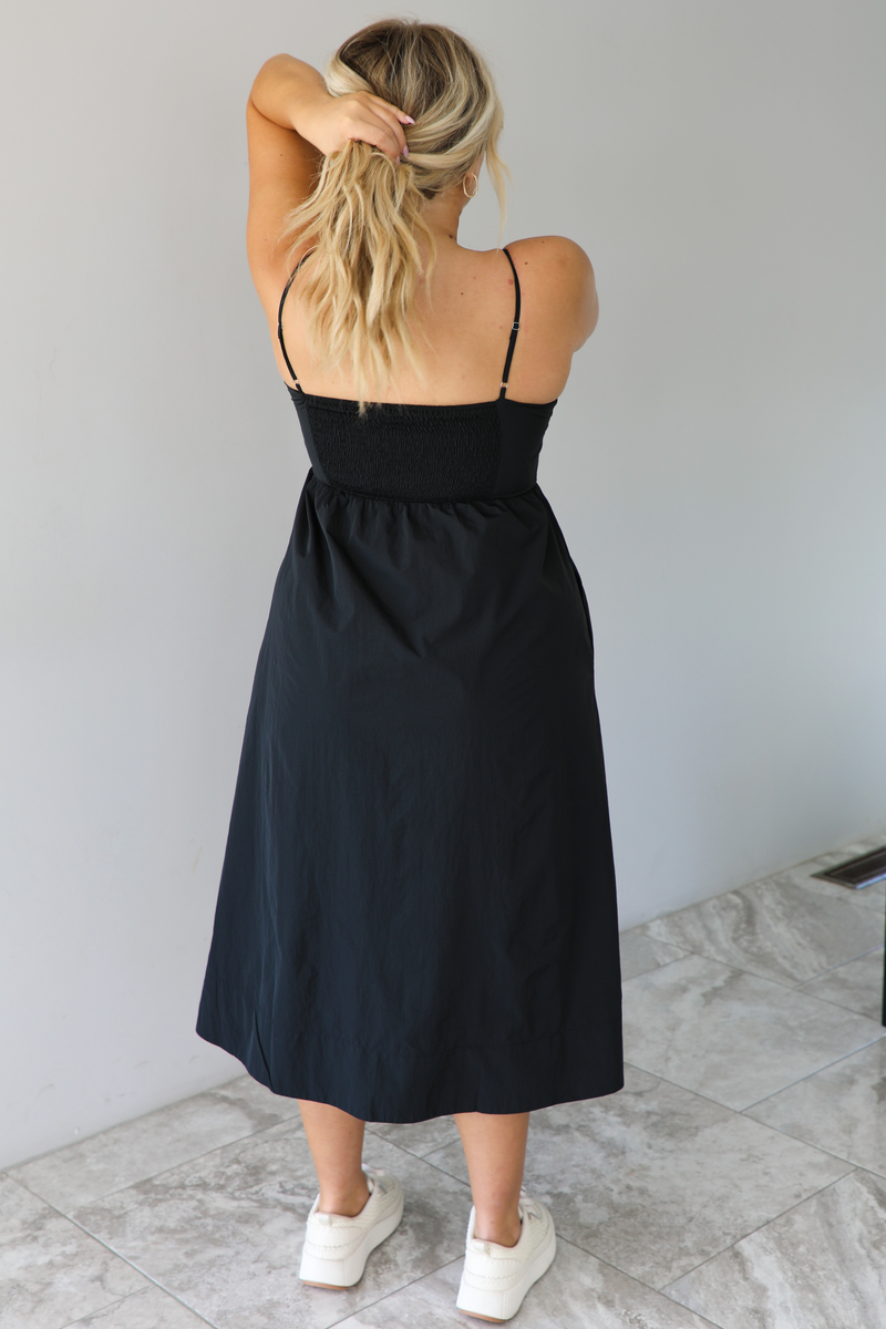 Off The Coast Midi Dress: Black