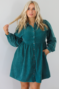 Figure It Out Dress: Dark Teal