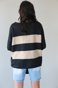 When In Doubt Oversized Terry Top: Black/Taupe