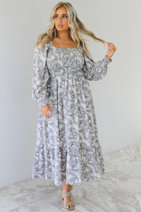 Cool Harbor Maxi Dress: Grey/Multi