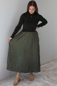 Good Terms Midi Dress: Dark Green