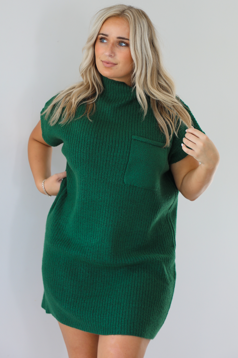 Don't Be Alarmed Dress: Dark Green