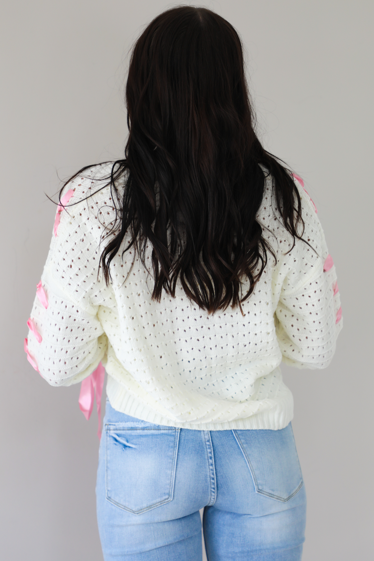 So Darling Cardigan: White/Pink