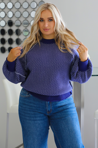 Keep It Simple Sweater: Navy/White