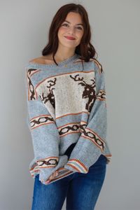 I Know Sweater: Heather Grey/Multi