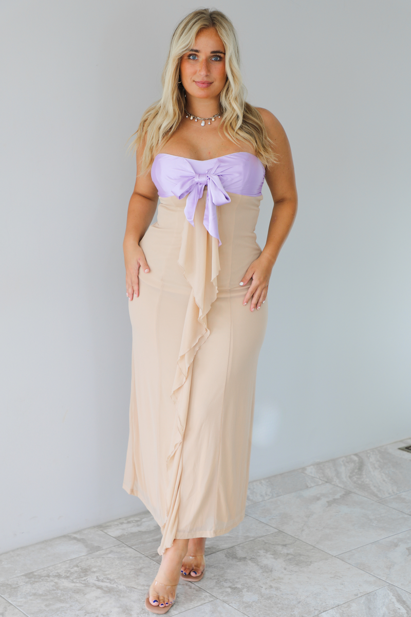 Skyfall Maxi Dress: Lavender/Nude