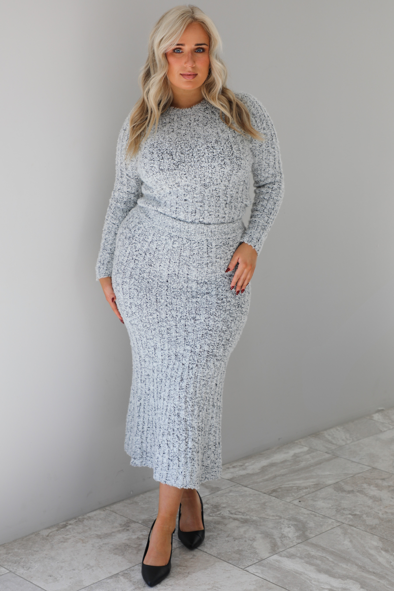 Full Of Grace Sweater Set: Grey