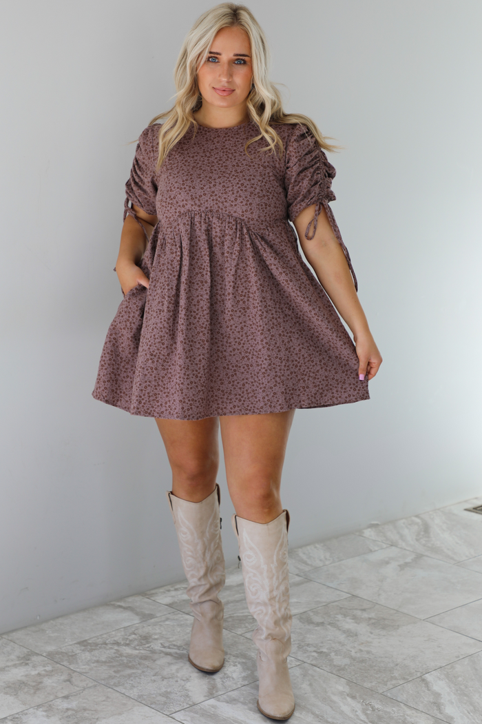 All About Me Dress: Mauve/Floral