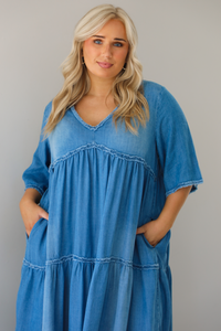 Timeless Beauty Maxi Dress: Denim