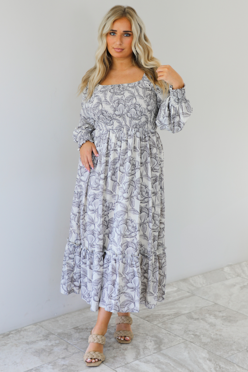 Cool Harbor Maxi Dress: Grey/Multi