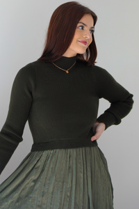 Good Terms Midi Dress: Dark Green