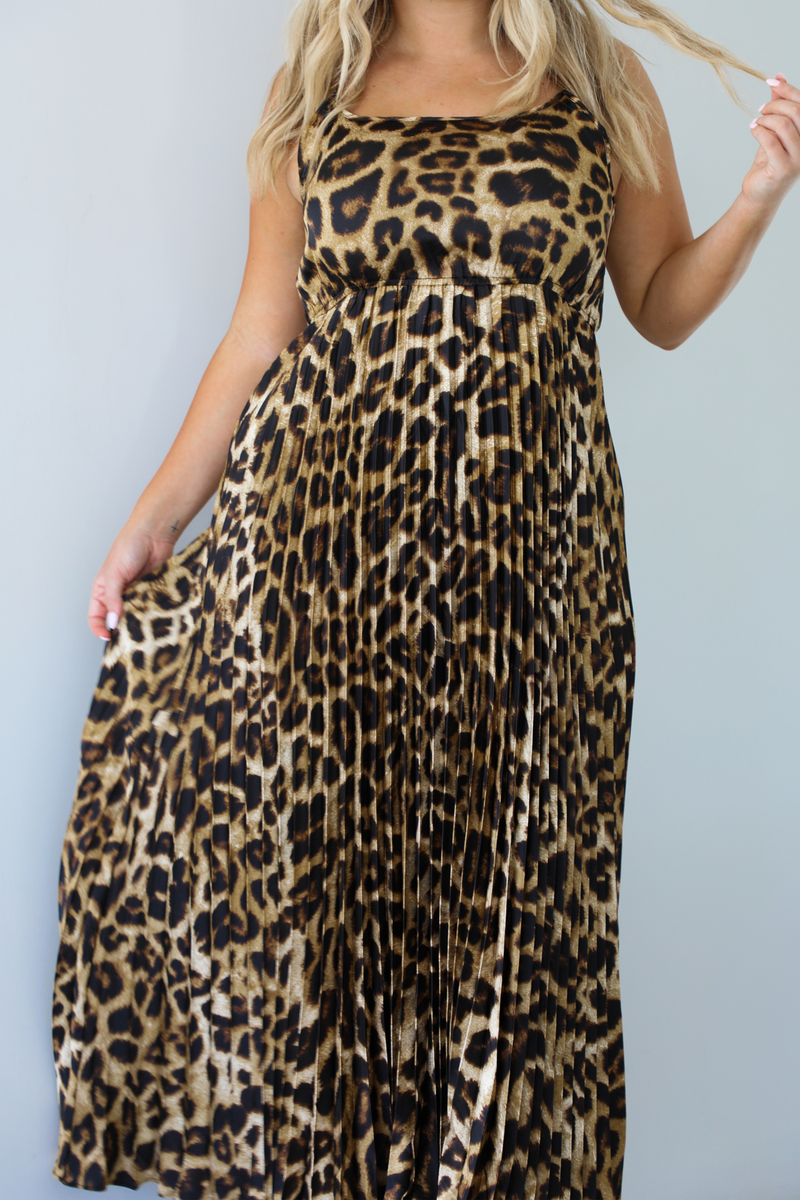 Until We Go Midi Dress: Leopard