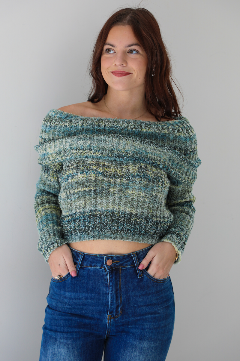 Simple Vibes Sweater: Green/Multi