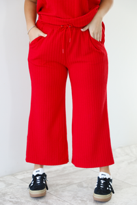 Beautifully You Waffle Knit Set: Red