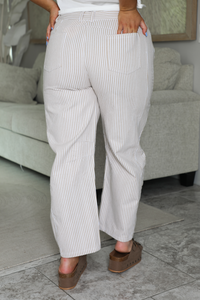 What If Pants: Ivory/Cream Striped