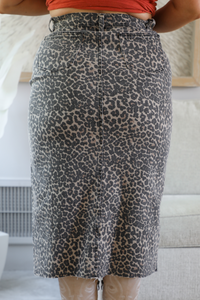 How Far Back Midi Skirt: Leopard