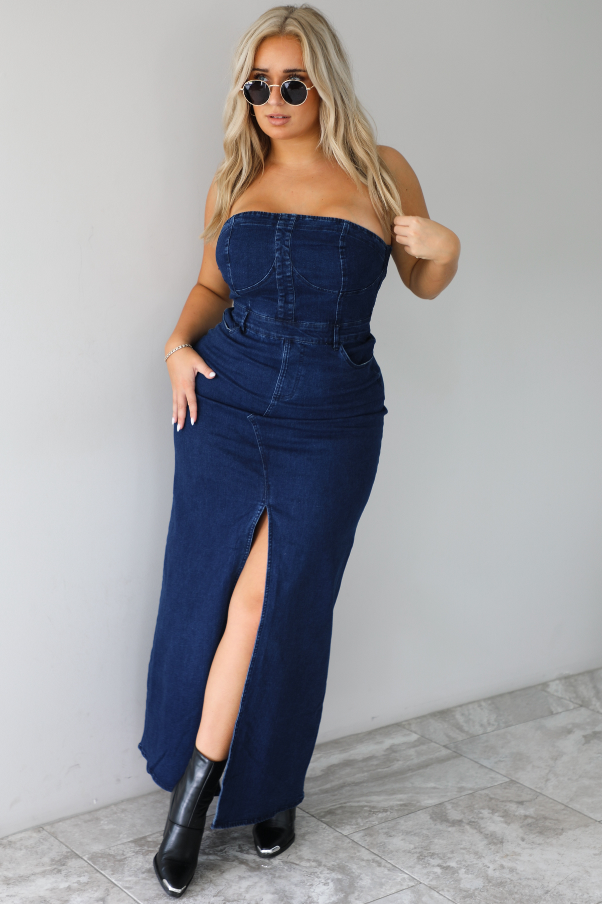 Let's Not Forget Maxi Dress: Dark Denim