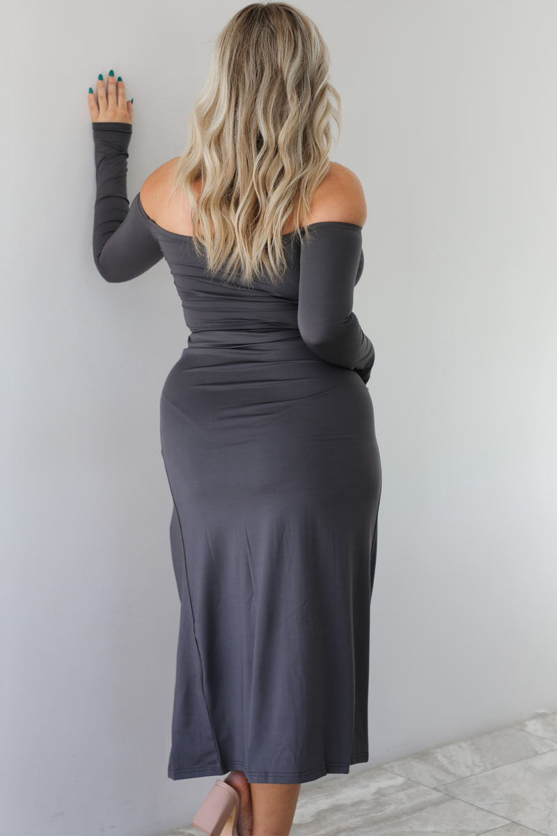 Make Me Believe Maxi Dress: Charcoal