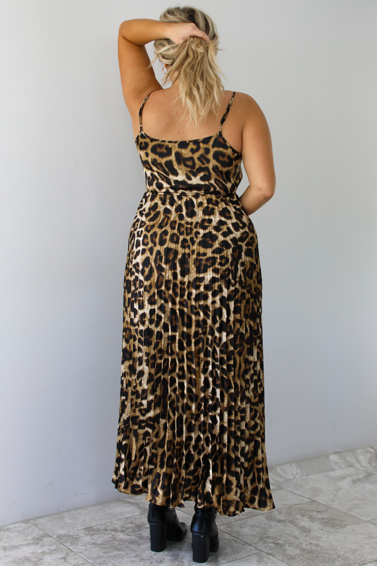 Until We Go Midi Dress: Leopard