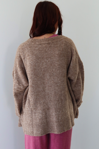 Ready To Chill Cardigan: Taupe