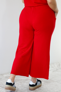 Beautifully You Waffle Knit Set: Red