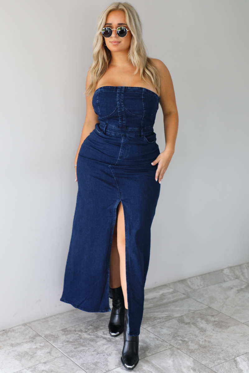 Let's Not Forget Maxi Dress: Dark Denim