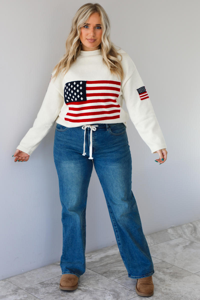 Patriotic Sweater: Cream/Multi