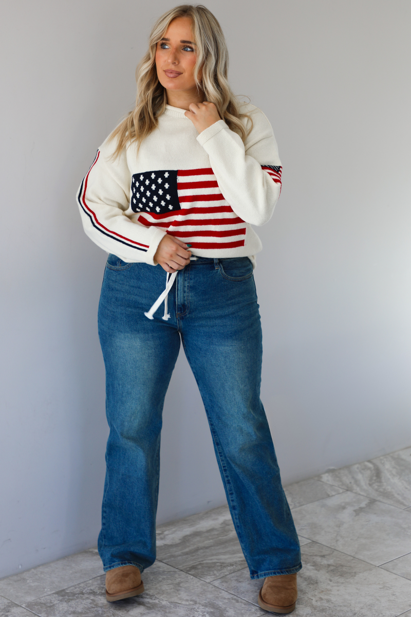 Patriotic Sweater: Cream/Multi