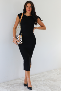 Call It Love Ribbed Dress: Black/White