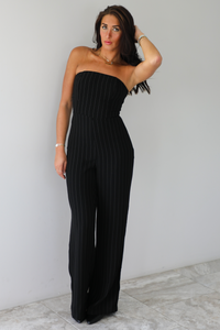 Admired From Afar Jumpsuit: Black/White