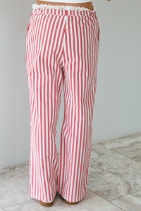 Always On Trend Striped Pants: Red/Multi