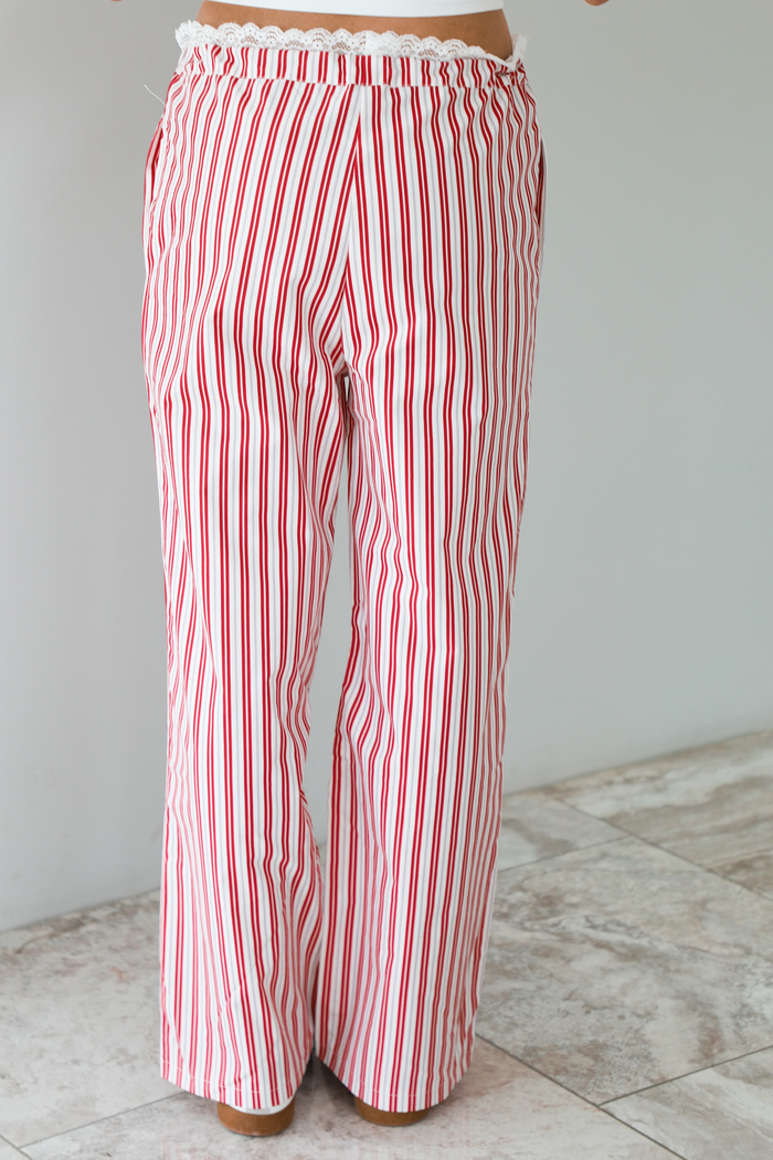 Always On Trend Striped Pants: Red/Multi