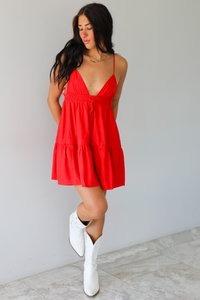 Touchdown Mini Dress: Red